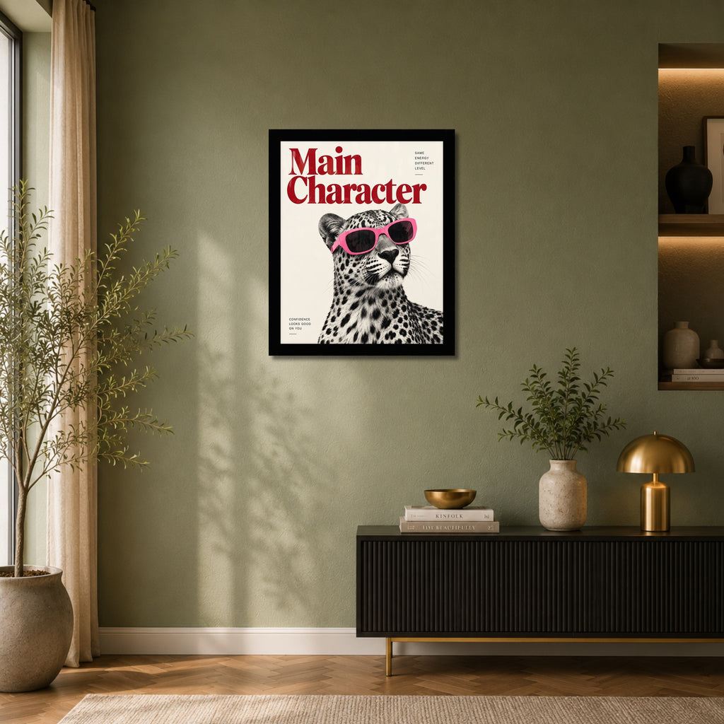 Main Character Leopard Wall Art - room mockup 3