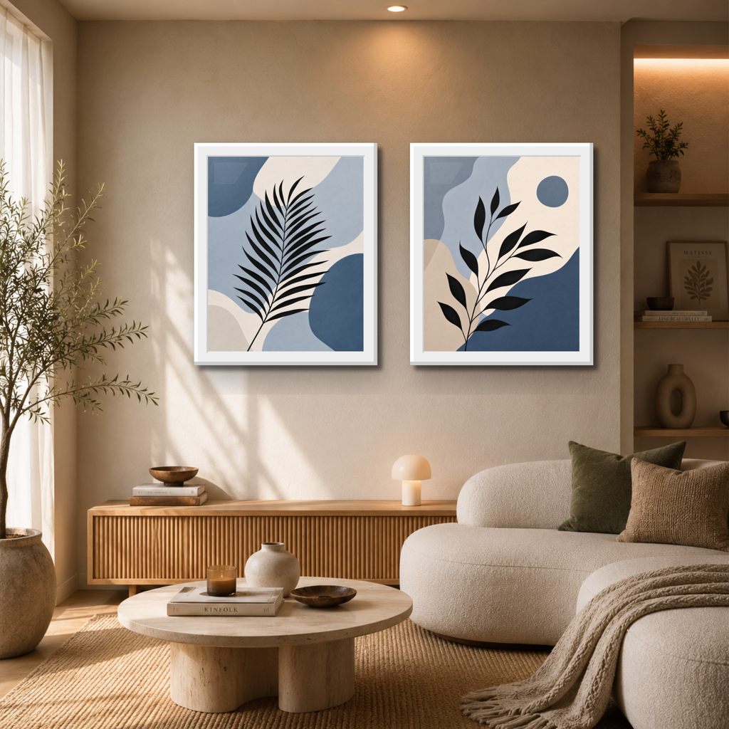 Blue Botanica Wall Art Set