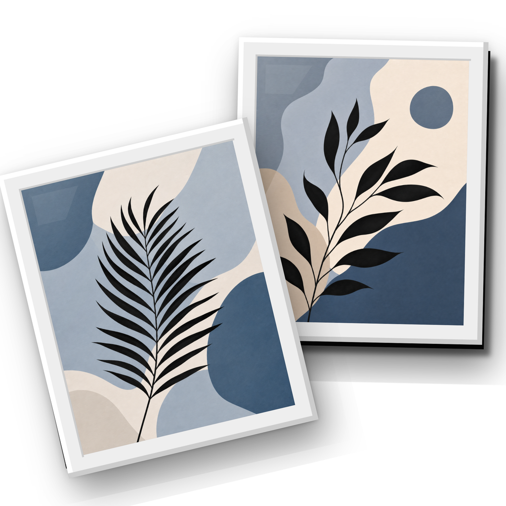 Blue Botanica Wall Art Set