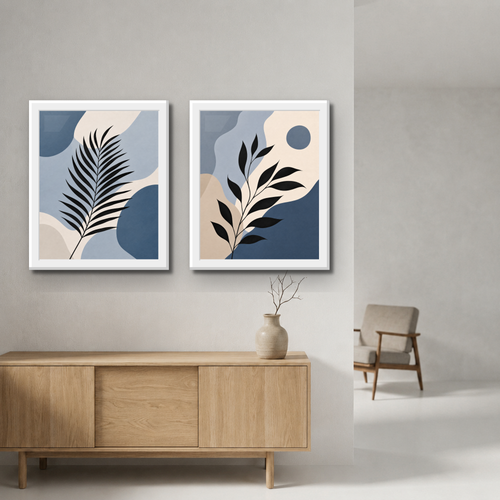 Blue Botanica Wall Art Set