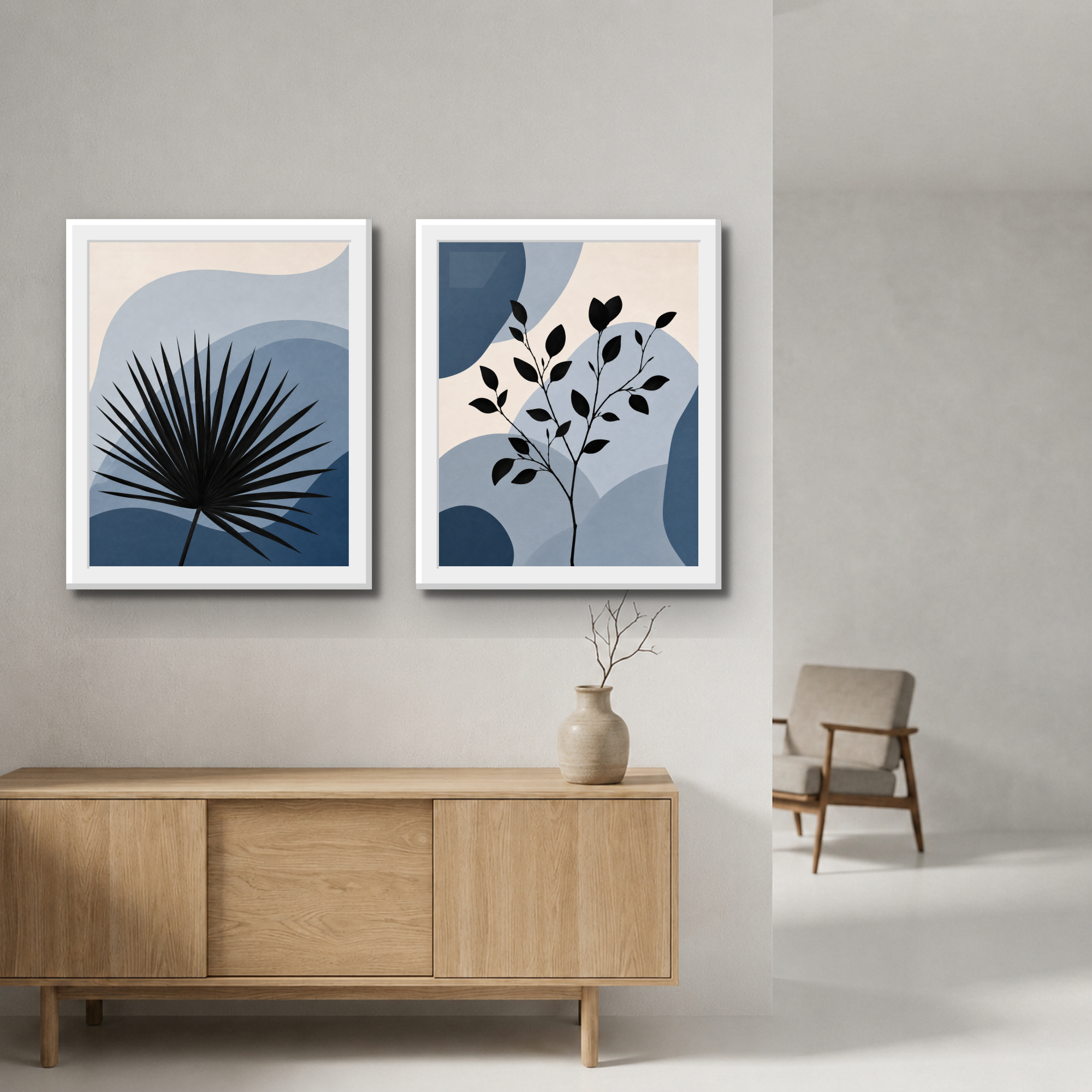 Botanical Silhouette Wall Art Set
