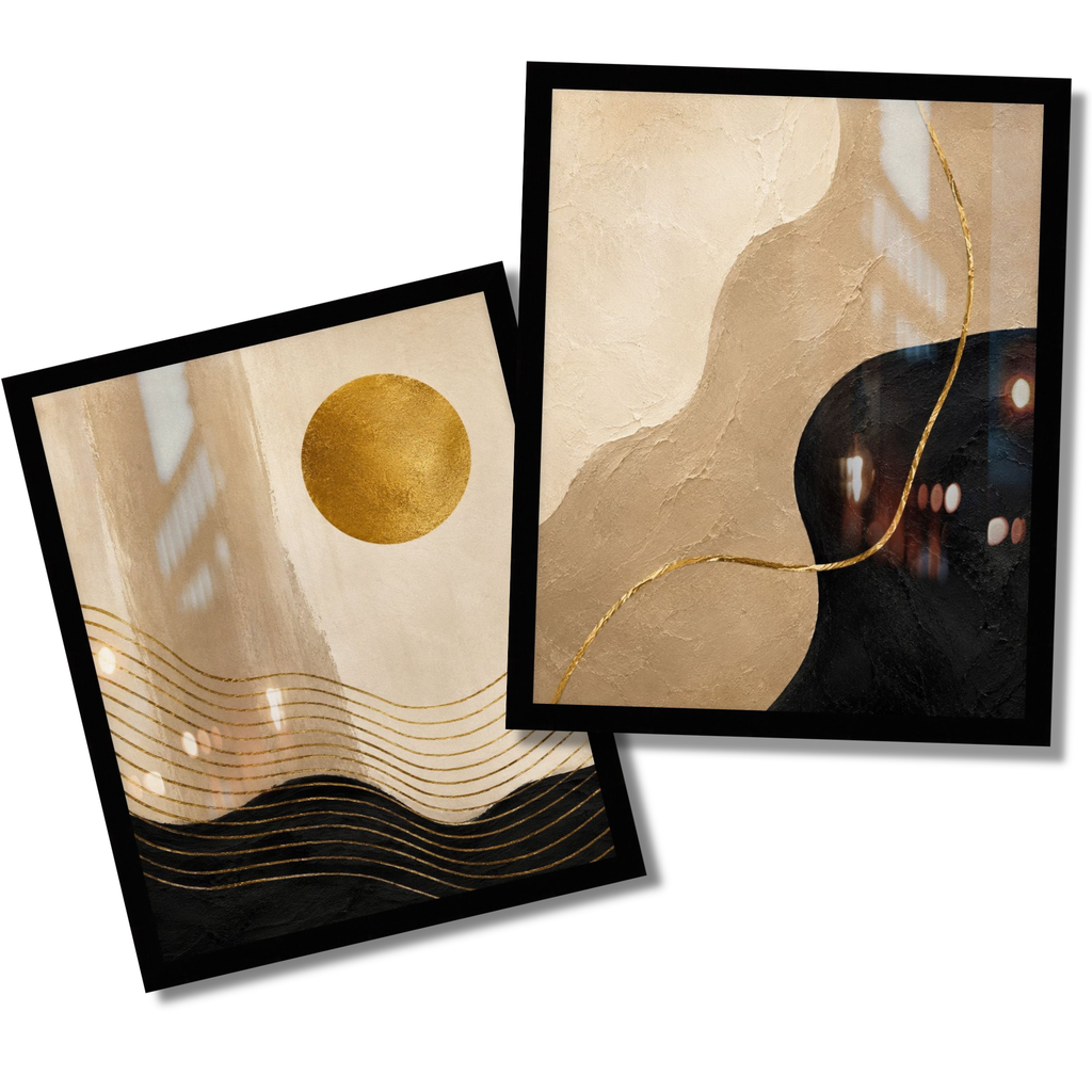 Golden Horizon — Abstract Wall Art Set of 2