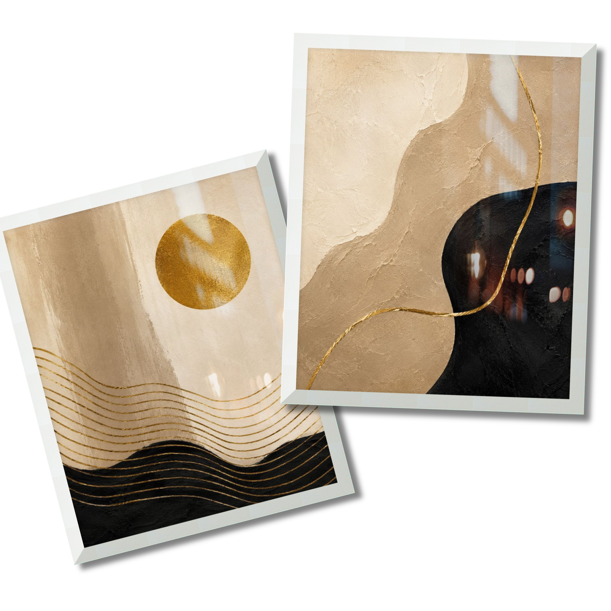 Golden Horizon — Abstract Wall Art Set of 2